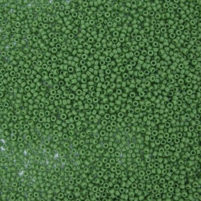 0411 - 5g Size 15/0 Miyuki seed beads in Opaque Green