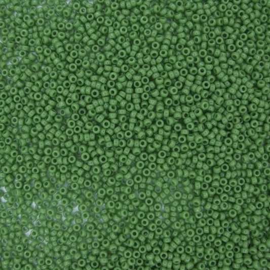 0411 - 5g Size 15/0 Miyuki seed beads in Opaque Green