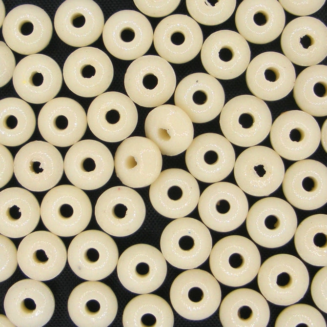 15 x 6mm spacer beads in Matt Cream (1940s)