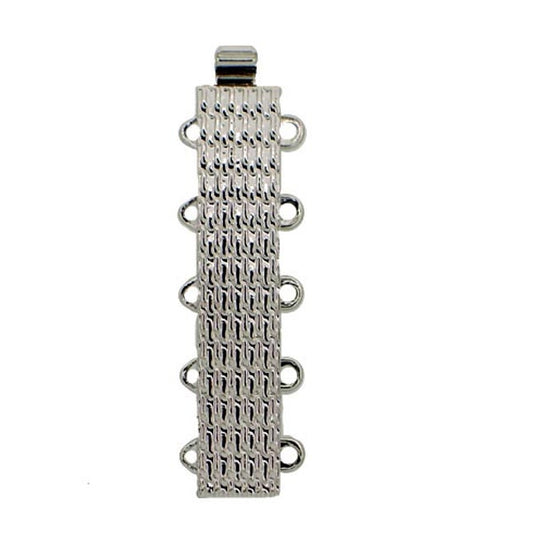 Claspgarten Rhodium clasp with 5 rows 13613 - 30x6mm