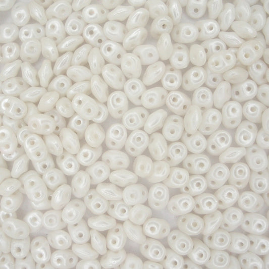 10g Superduo beads in Pastel White