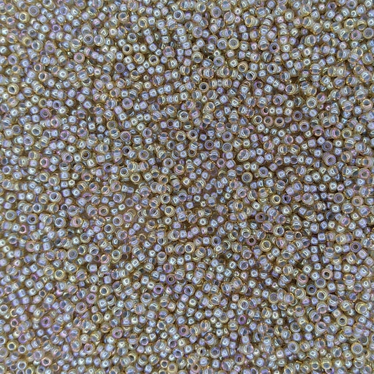 0359 - 10g Size 11/0 Miyuki seed beads in Pale Blue lined Light Topaz Lustre