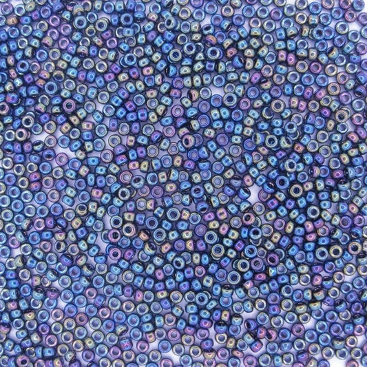 0452 - 10g Size 11/0 Miyuki seed beads in Dark Blue Iris
