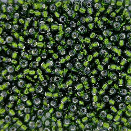 0026 - 10g Size 8/0 Miyuki seed beads in Silver lined Olive