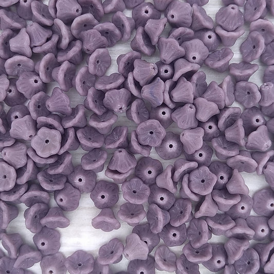 25 x flower cups in Opaque Purple (7x5mm)
