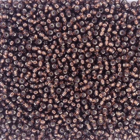 0029 - 10g Size 11/0 Miyuki seed beads in Silver lined Root Beer