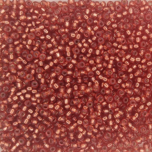 4265 - 10g Size 11/0 Miyuki seed beads in Duracoat Silver lined Light Watermelon