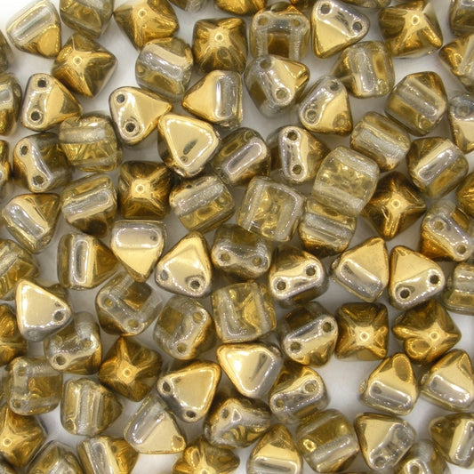 10 x 6mm pyramids in Crystal Amber