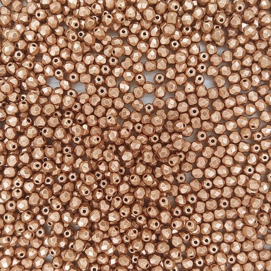 50 x 3mm faceted beads in Vintage Copper