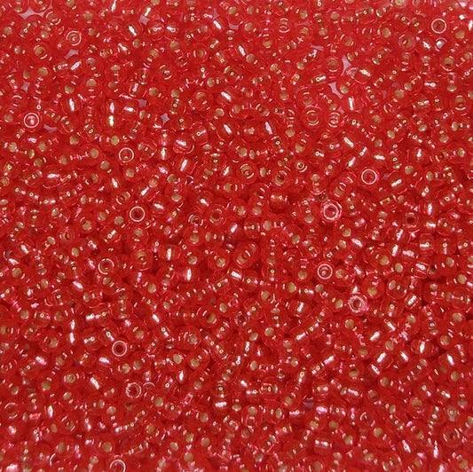 4263 - 10g Size 11/0 Miyuki seed beads in Duracoat Silver lined Melon