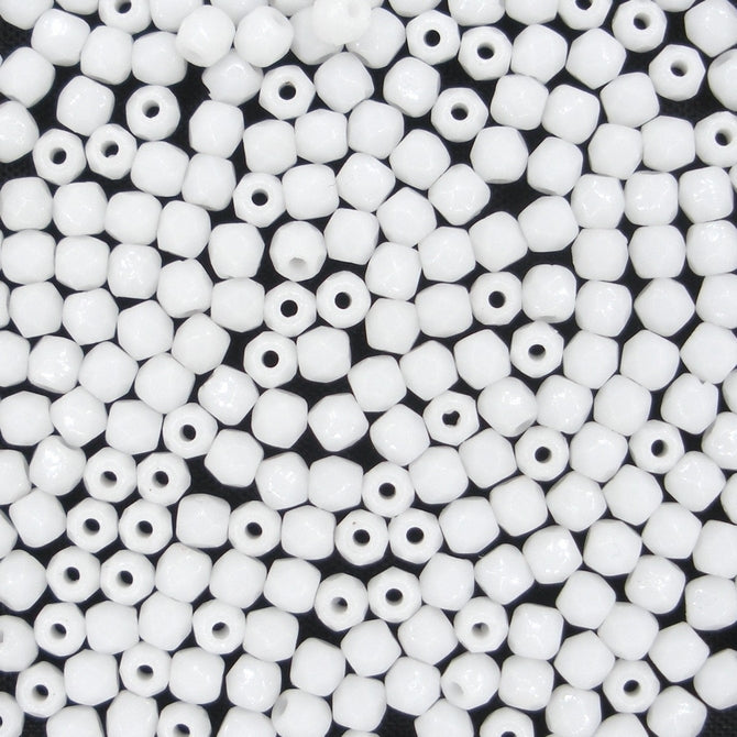 50 x 2.5mm faceted beads in Opaque White