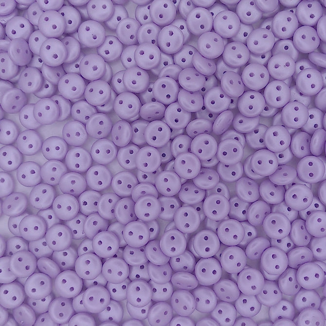 25 x two hole lentils in Powdery Pastel Purple