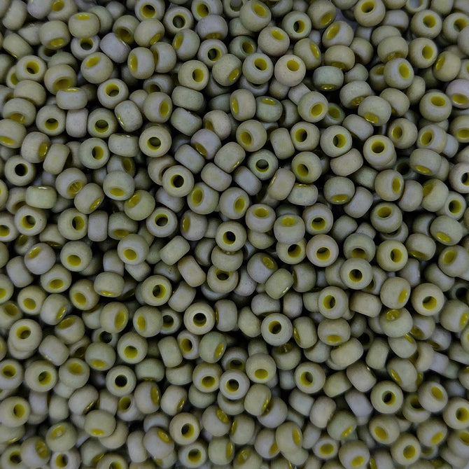 2033 - 10g Size 8/0 Miyuki seed beads in Matt Opaque Light Olive Lustre