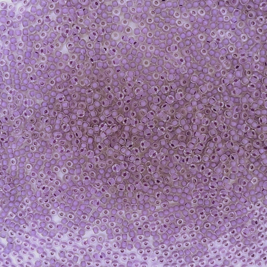 1924 - 10g Size 11/0 Miyuki seed beads in SF Lilac lined Crystal