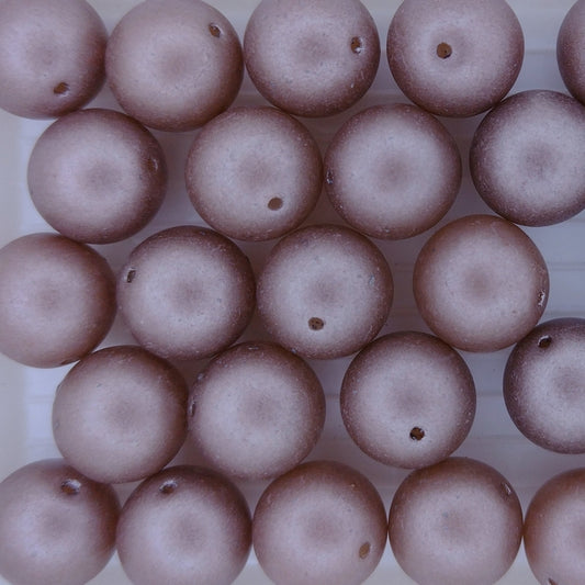 10 x 11mm round pearls in Matt Bronze