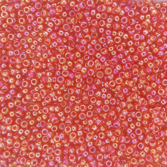 0254L - 10g Size 11/0 Miyuki seed beads in Transparent Light Red AB