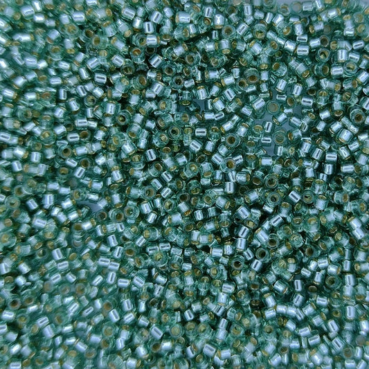 DB2165 - 1g Size 11/0 delicas in Duracoat Silver lined Dark Sea Foam