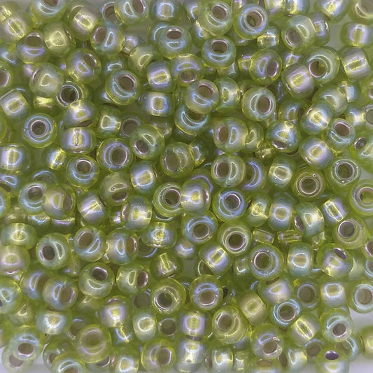 1014 - 10g Size 6/0 Miyuki seed beads in Silver lined Chartreuse AB