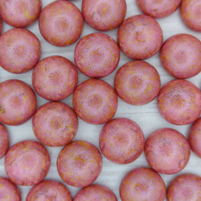 14mm round cabochon in Opaque Rose Picasso