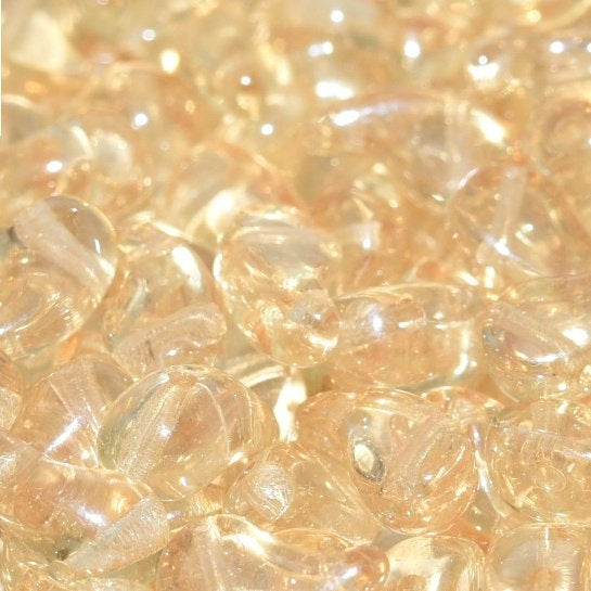 20 x Left Zoliduo beads in Crystal Champagne Lustre