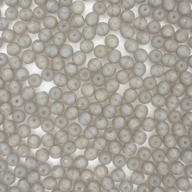 50 x 4mm round beads in Opaque Grey