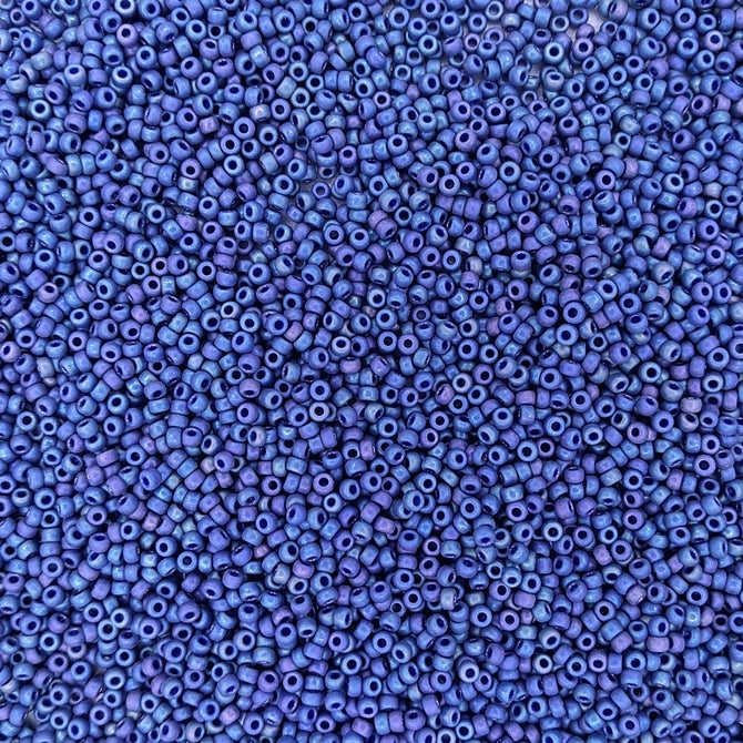 4703 - 50g Size 11/0 Miyuki seed beads in Opaque Frost Nebula Blue Glaze Rainbow