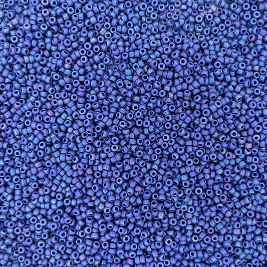 4703 - 50g Size 11/0 Miyuki seed beads in Opaque Frost Nebula Blue Glaze Rainbow