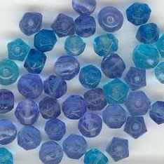7 x 6mm faceted beads in Blue Mix (1920s)