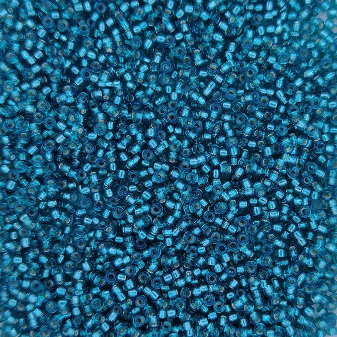 1424 - 25g Size 15/0 Miyuki seed beads in Silver lined Teal