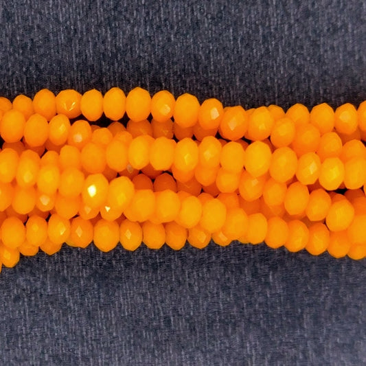 200 x 1mm Chinese cut beads in Tangerine