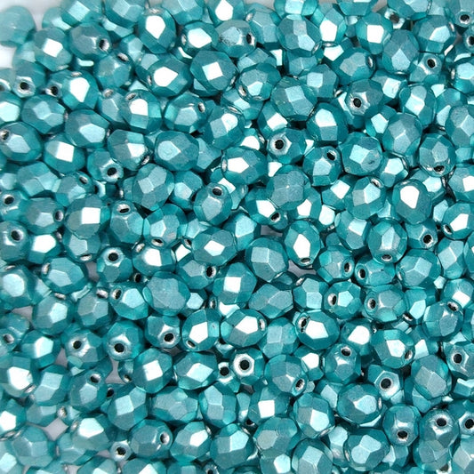 50 x 4mm faceted beads in Saturated Metallic Island Paradise