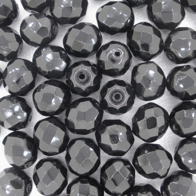 10 x 10mm faceted beads in Black