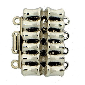 Claspgarten Silver bamboo clasp with 4 rows 13728 - 20x12.5mm