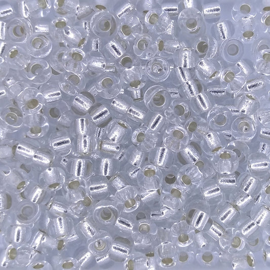 0131S - 10g Size 6/0 Miyuki seed beads in Silver lined Crystal