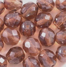 10 x 8mm faceted beads in Brown Lustre