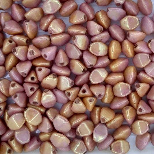 50 x pinch beads in Red Lustre (3x5mm)