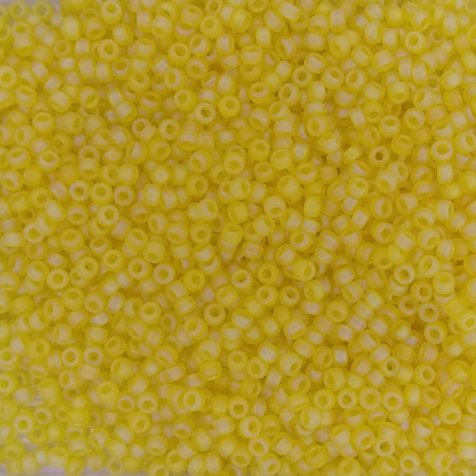 0136FR - 50g Size 11/0 Miyuki seed beads in Matt Transparent Yellow AB