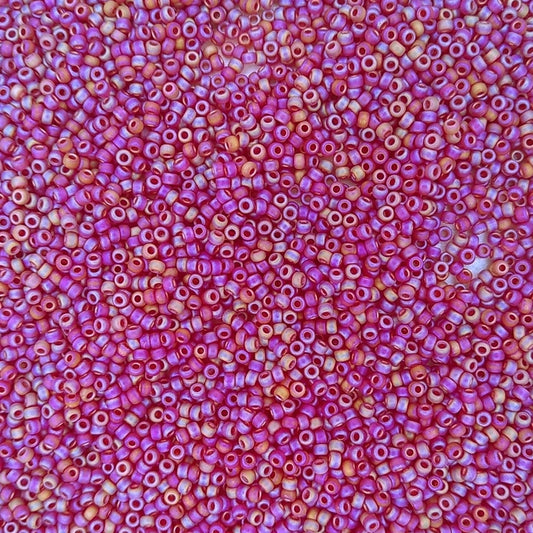 0141FR - 50g Size 11/0 Miyuki seed beads in Matt Red AB