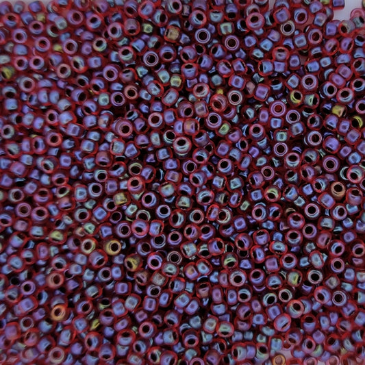 0367SF - 10g Size 11/0 Miyuki seed beads in SF Garnet lined Ruby AB