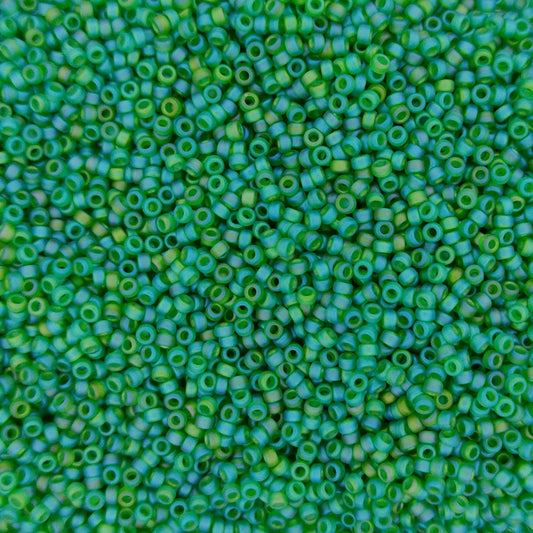 0146FR - 5g Size 15/0 Miyuki seed beads in Matt Transparent Green AB