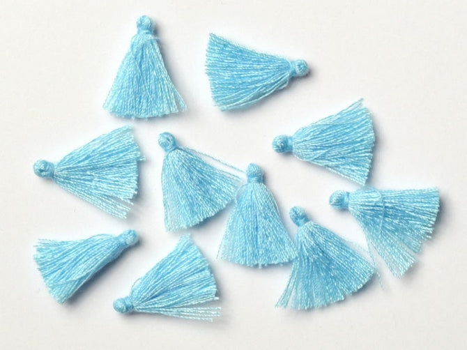 Pair of 1.7cm Cotton tassels in Turquoise