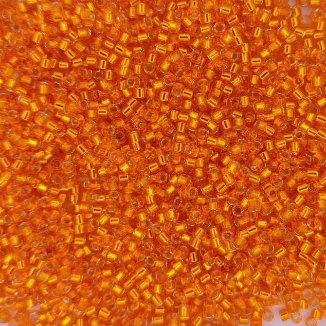 DB0045 - 1g Size 11/0 delicas in Silver lined Orange