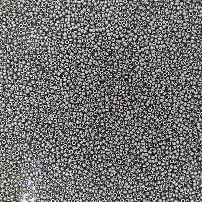 0190F - 5g Size 15/0 Miyuki seed beads in Matt Nickel plated