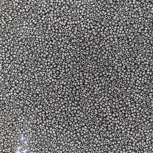 0190F - 5g Size 15/0 Miyuki seed beads in Matt Nickel plated