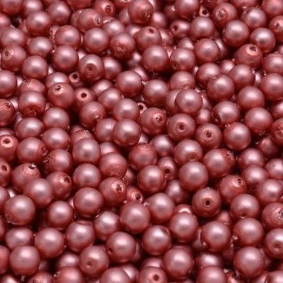 50 x 4mm pearls in Matt Coral