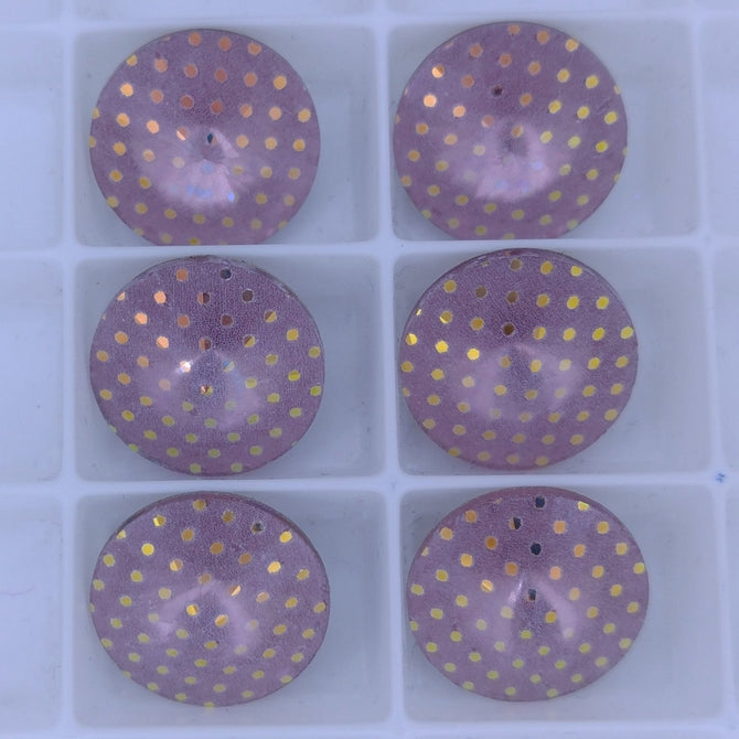 14mm rivoli in Light Amethyst with laser etched Spots 2 (Aurora)