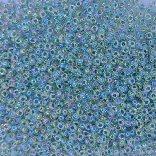 0277 - 10g Size 11/0 Miyuki seed beads in Lime lined Crystal AB