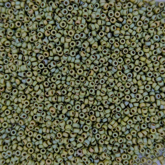2033 - 25g Size 15/0 Miyuki seed beads in Matt Opaque Light Olive Lustre