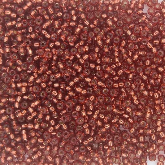 4270 - 10g Size 11/0 Miyuki seed beads in Duracoat Silver lined Magenta
