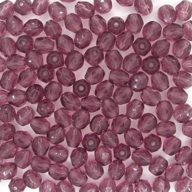 25 x 5mm faceted beads in Amethyst *